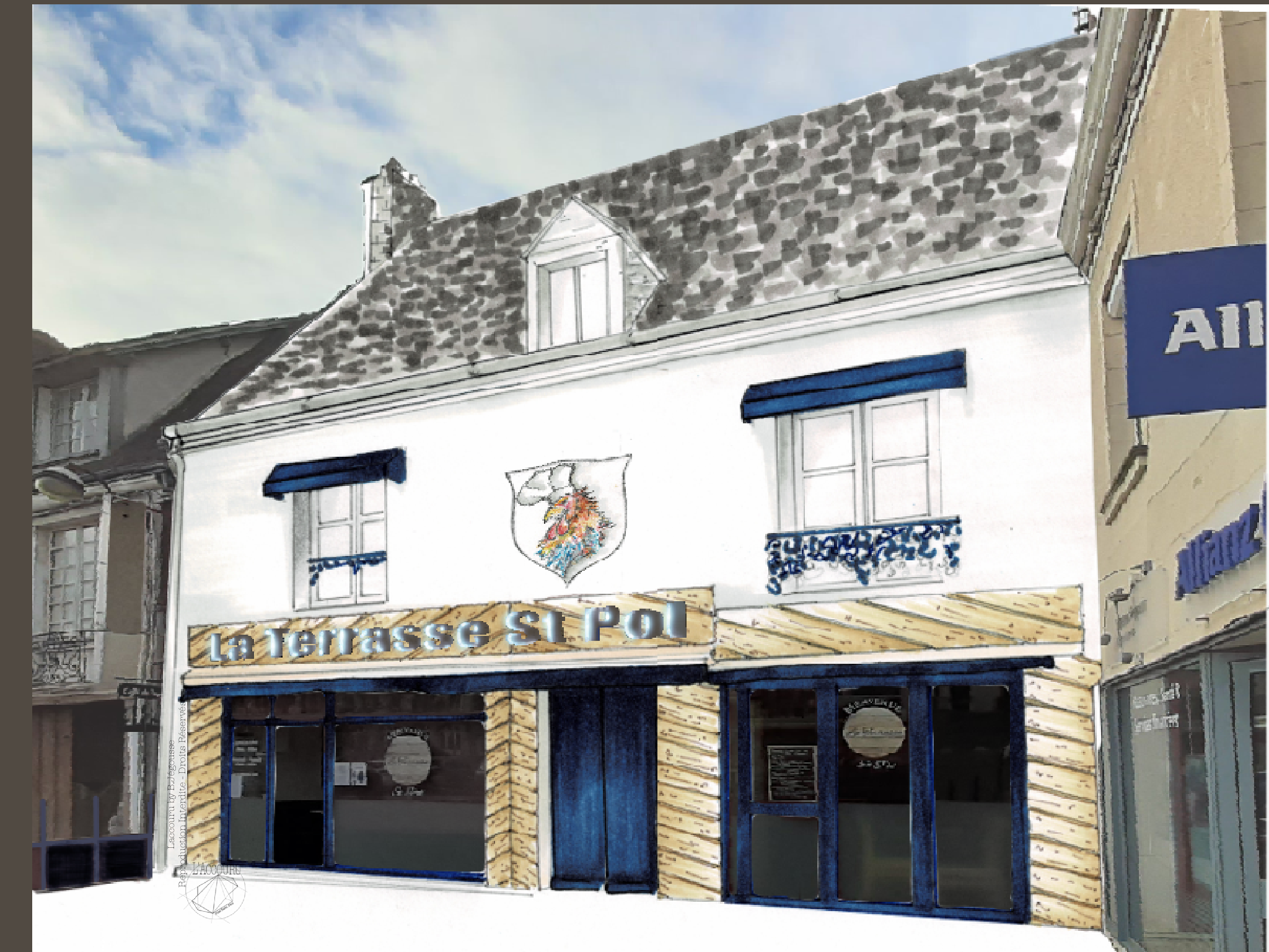 Intégration du croquis de facade de la terrasse st pol